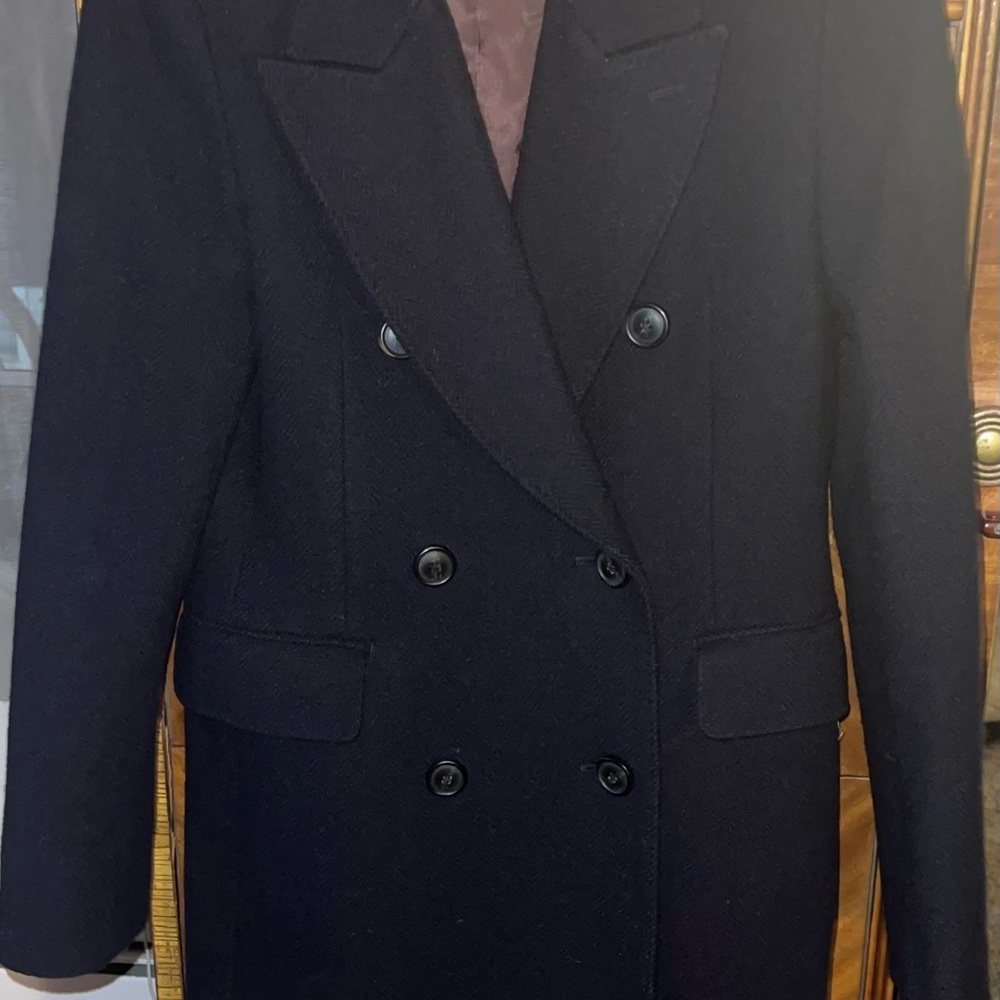 Uniqlo Ines de la Fressange Navy Tweed Coat
